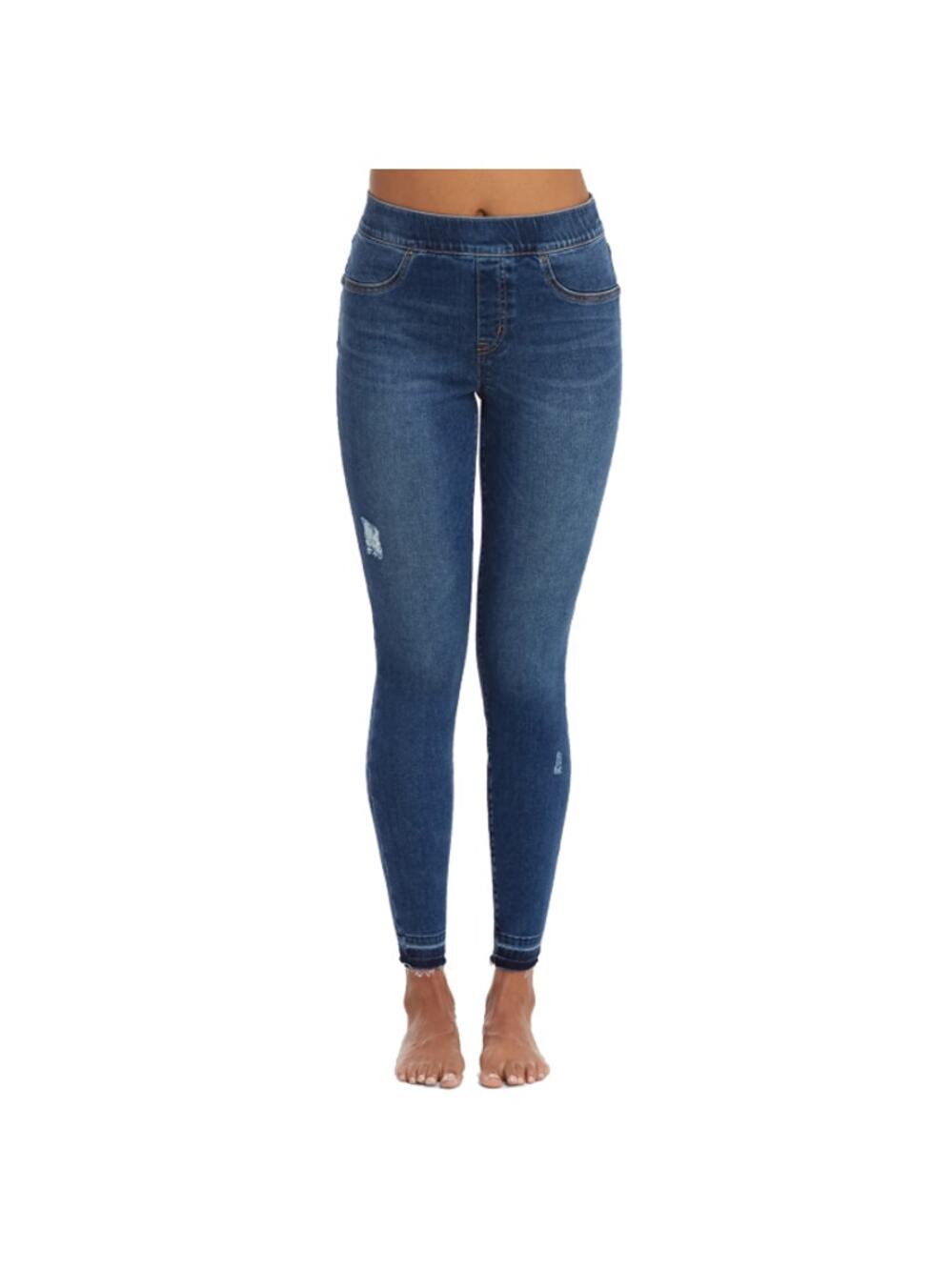 Spanx Distressed Denim Leggings Skinny Jeans Jeggings Medium Wash Blue Womens XL